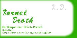 kornel droth business card